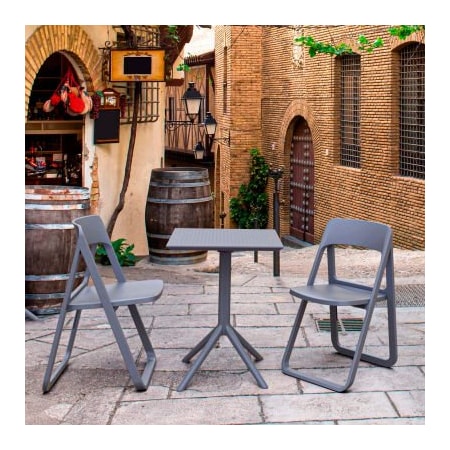 Cozydays Dba Compamia Siesta Dream 3 Piece Outdoor Bistro Set, 23-5/8inW x 29-1/2inH Table, Dark Gray ISP0791S-DGR-DGR